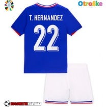 Otroške Nogometnih dresov Francija Theo Hernandez #22 Domači EP 2024 Kratki rokavi (+ hlače)